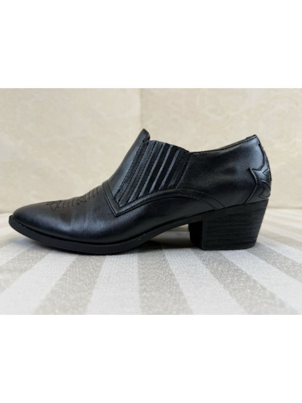 Circus By Sam Edelman Western Short Bootie Boot Pointed Toe SIZE 8 Black - Picture 5 of 13
